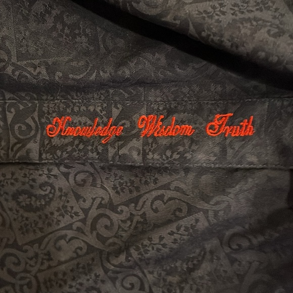 Robert Graham Men’s Button Up Paisley Geometric Flip Cuff Blue Shirt Size 3XL - Picture 7 of 10